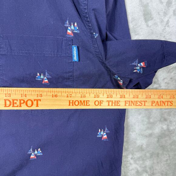 Chubbies Button up Shirt Mens XL Blue Nautical - Picture 7 of 8